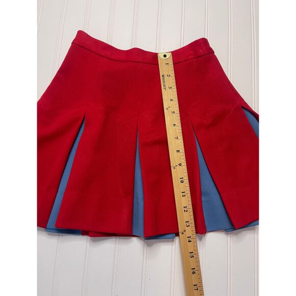 Vintage Dehen Official Cheerleading Skirt Red Blue Pleated Size Girl's 10 - Picture 2 of 6